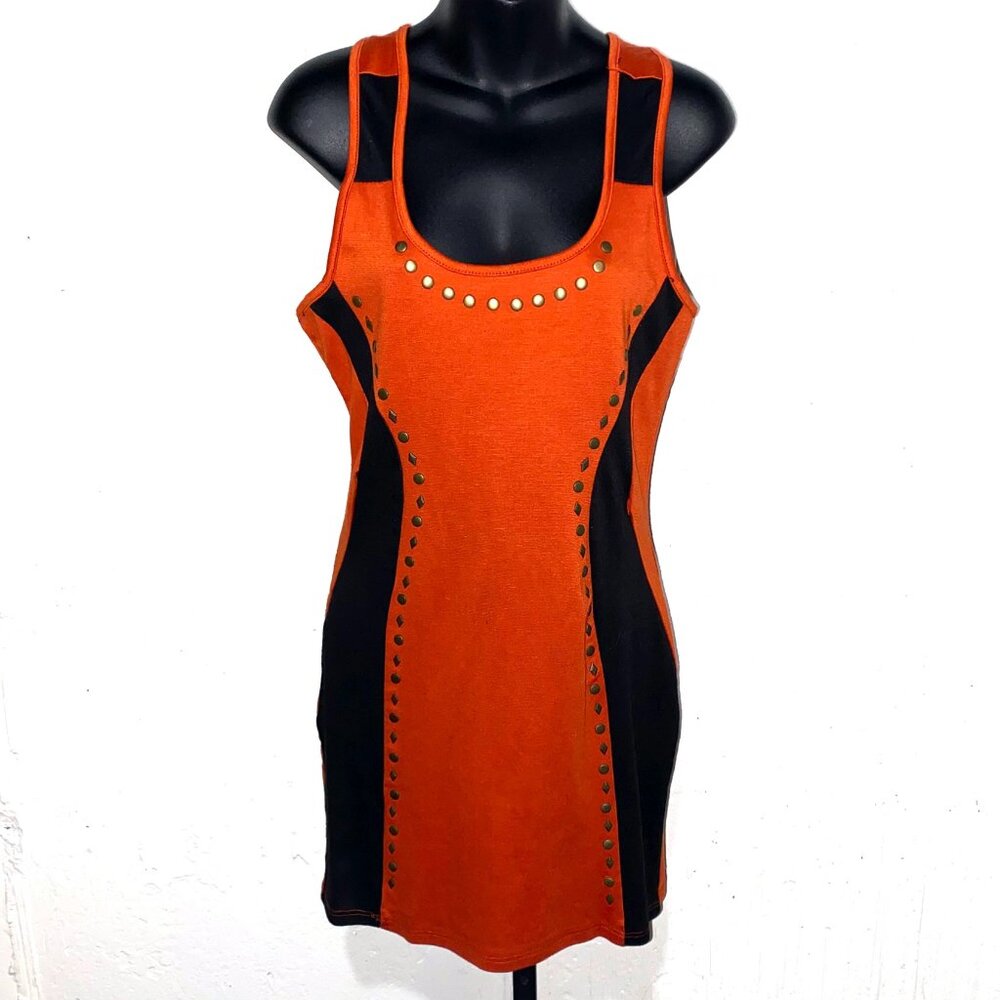Chesley Red and Black Body con Racerback Dress Size Large